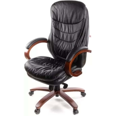 Кресло АКЛАС Валенсия Soft EX MB (Кожа LC-A Black)