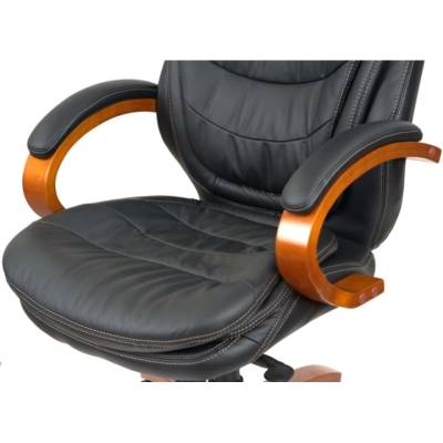 Кресло АКЛАС Валенсия Soft EX MB (Кожа LC-A Black/PU Black)