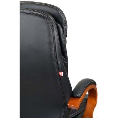 Кресло АКЛАС Валенсия Soft EX MB (Кожа LC-A Black/PU Black)