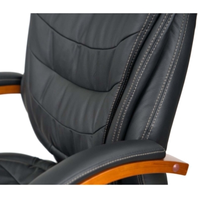 Кресло АКЛАС Валенсия Soft EX MB (Кожа LC-A Black/PU Black)