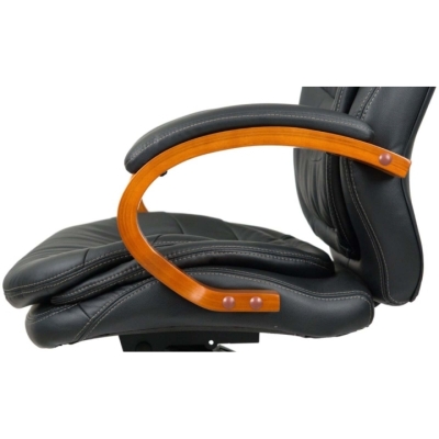 Кресло АКЛАС Валенсия Soft EX MB (Кожа LC-A Black/PU Black)