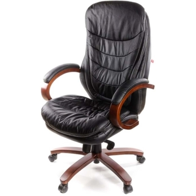 Кресло АКЛАС Валенсия Soft EX MB (Кожа LC-A Black)