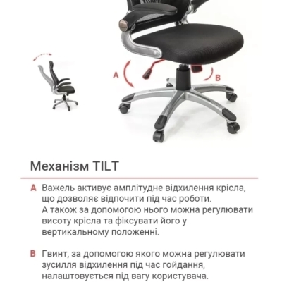 Кресло АКЛАС Винд PL TILT (Черный)