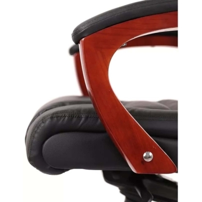 Кресло АКЛАС Гаспар ЕХ МB (Кожа LC-A Black/PU Black)