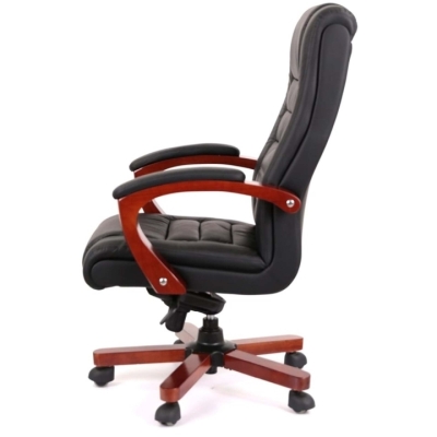 Кресло АКЛАС Гаспар ЕХ МB (Кожа LC-A Black/PU Black)