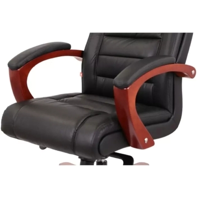 Кресло АКЛАС Гаспар ЕХ МB (Кожа LC-A Black/PU Black)