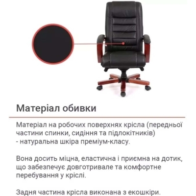 Кресло АКЛАС Гаспар ЕХ МB (Кожа LC-A Black/PU Black)