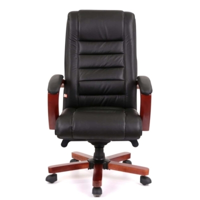 Кресло АКЛАС Гаспар ЕХ МB (Кожа LC-A Black/PU Black)