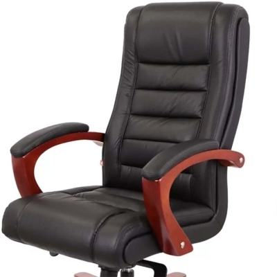 Кресло АКЛАС Гаспар ЕХ МB (Кожа LC-A Black/PU Black)