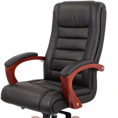 Кресло АКЛАС Гаспар ЕХ МB (Кожа LC-A Black/PU Black)