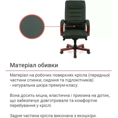 Кресло АКЛАС Гаспар ЕХ МB (Кожа Lux LC Green)