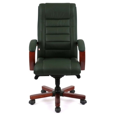 Кресло АКЛАС Гаспар ЕХ МB (Кожа Lux LC Green/PU Green)
