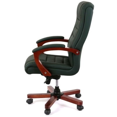 Кресло АКЛАС Гаспар ЕХ МB (Кожа Lux LC Green/PU Green)
