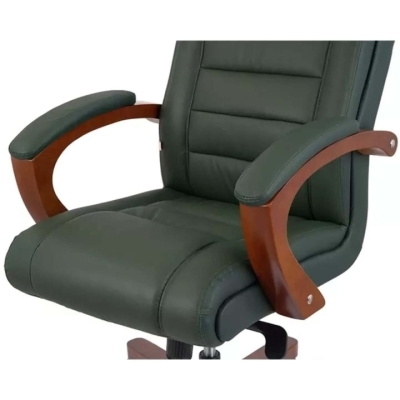 Кресло АКЛАС Гаспар ЕХ МB (Кожа Lux LC Green/PU Green)