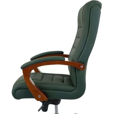 Кресло АКЛАС Гаспар ЕХ МB (Кожа Lux LC Green/PU Green)