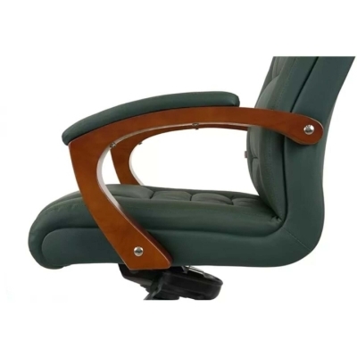 Кресло АКЛАС Гаспар ЕХ МB (Кожа Lux LC Green/PU Green)