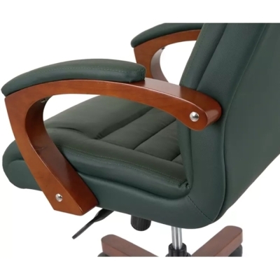 Кресло АКЛАС Гаспар ЕХ МB (Кожа Lux LC Green/PU Green)