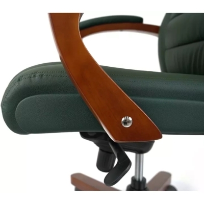 Кресло АКЛАС Гаспар ЕХ МB (Кожа Lux LC Green/PU Green)