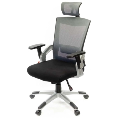 Крісло АКЛАС Прима PL HR ANF (Чорний/Сірий)