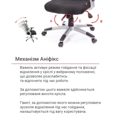Кресло АКЛАС Прима PL HR ANF Серое