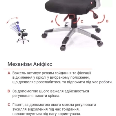 Кресло АКЛАС Прима PL HR ANF (Черный/Синий)