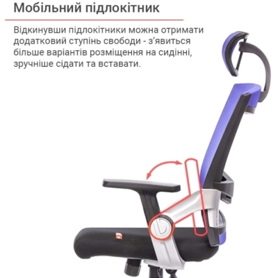 Кресло АКЛАС Прима PL HR ANF (Черный/Синий)