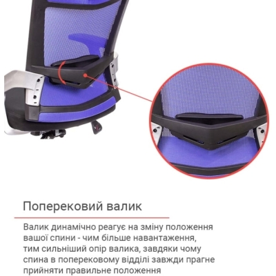 Кресло АКЛАС Прима PL HR ANF (Черный/Синий)