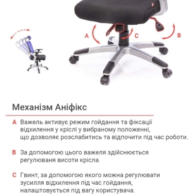 Кресло АКЛАС Прима PL HR ANF (Черный/Синий)