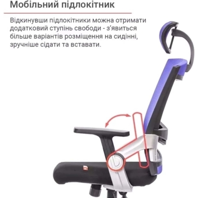 Кресло АКЛАС Прима PL HR ANF (Черный/Синий)