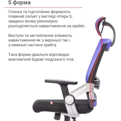 Кресло АКЛАС Прима PL HR ANF (Черный/Синий)