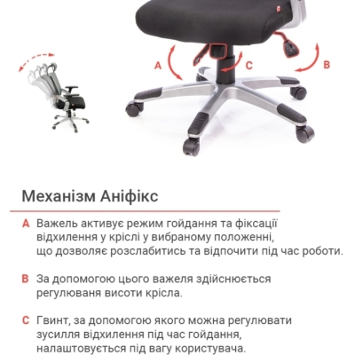 Кресло АКЛАС Прима PL HR ANF Черное