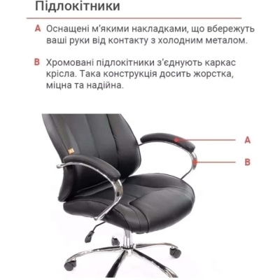 Кресло офисное АКЛАС Сетиф CH ANF (PU Черный)