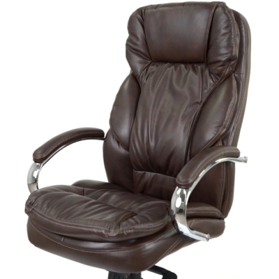 Кресло АКЛАС Тироль CH MB (Кожа LC-K Dark brown/PU Dark brown)