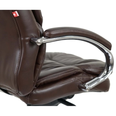Кресло АКЛАС Тироль CH MB (Кожа LC-K Dark brown/PU Dark brown)