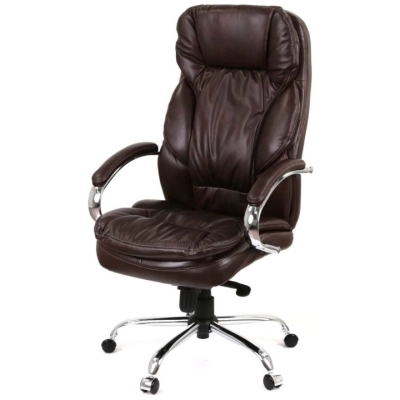 Кресло АКЛАС Тироль CH MB (Кожа LC-K Dark brown/PU Dark brown)