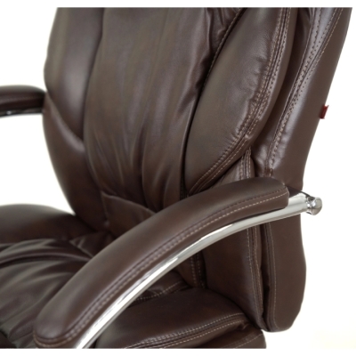 Кресло АКЛАС Тироль CH MB (Кожа LC-K Dark brown/PU Dark brown)