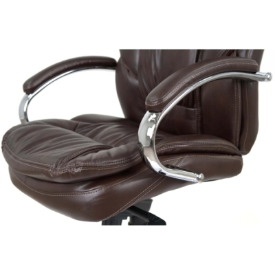 Кресло АКЛАС Тироль CH MB (Кожа LC-K Dark brown/PU Dark brown)