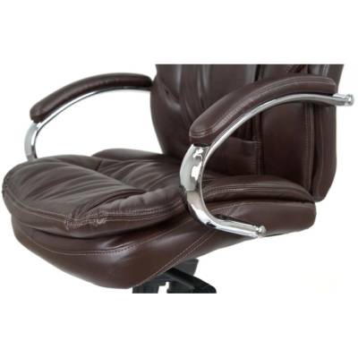 Кресло АКЛАС Тироль CH MB Коричневый (Кожа LC-K dark brown)