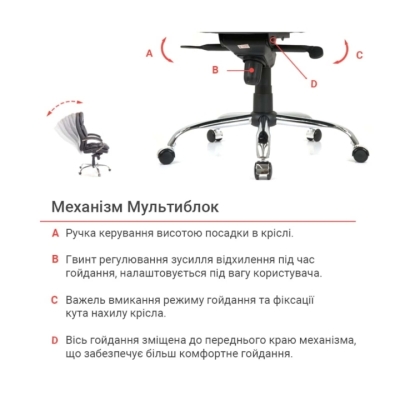 Кресло АКЛАС Тироль CH MB (Кожа LC-A Black/PU Black)