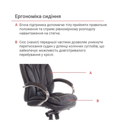 Кресло АКЛАС Тироль CH MB (Кожа LC-A Black/PU Black)