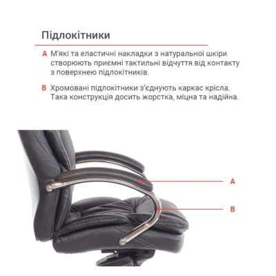 Кресло АКЛАС Тироль CH MB (Кожа LC-A Black/PU Black)