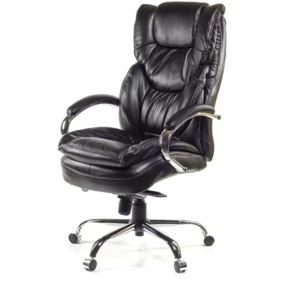 Кресло АКЛАС Флорида CH MB (Кожа LC-A Black/PU Black)