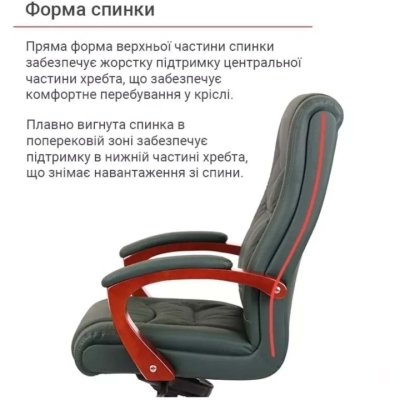 Кресло АКЛАС Артур EX MB (Кожа Lux LC Green/PU Зеленый)