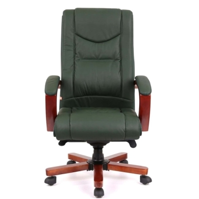 Кресло АКЛАС Артур EX MB (Кожа Lux LC Green/PU Зеленый)