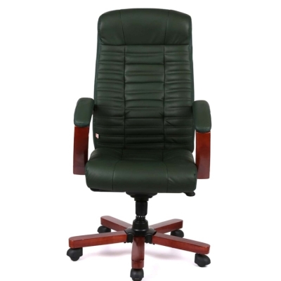 Кресло АКЛАС Атлант EX MB (Кожа Lux LC Green/PU Green)