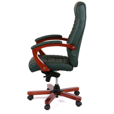 Кресло АКЛАС Атлант EX MB (Кожа Lux LC Green/PU Green)