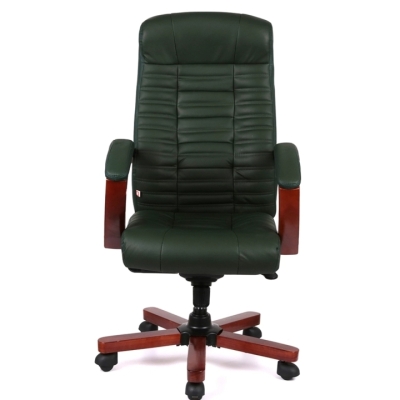Кресло АКЛАС Атлант EX MB (Кожа Lux LC Green/PU Green)