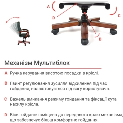 Кресло АКЛАС Атлант EX MB (Кожа Lux LC Green)