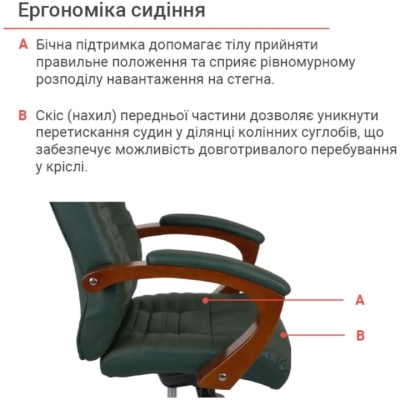 Кресло АКЛАС Атлант EX MB (Кожа Lux LC Green)
