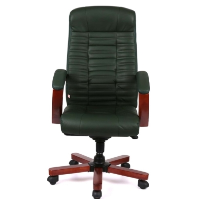 Кресло АКЛАС Атлант EX MB Зеленый (Кожа Lux LC-green)